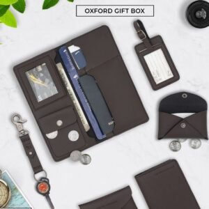 Vegan Leather Passport Organizer Set OXFORD GIFT BOX