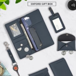 Vegan Leather Passport Organizer Set OXFORD GIFT BOX