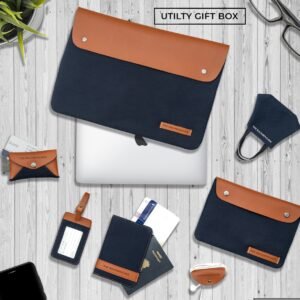 Canvas & Vegan Leather Laptop Sleeve Set UTILITY GIFT BOX (PK OF 7)