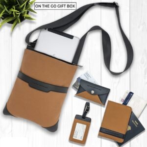 Canvas & Vegan Leather Sling Bag Set ON THE GO GIFT BOX (PK OF 4 )
