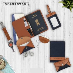 Canvas & Vegan Leather Passport Holder Set EXPLORER GIFT BOX