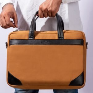 Canvas & Vegan Leather FRANKFURT LAPTOP BAG