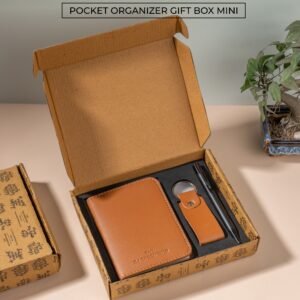 VEGAN LEATHER NOTBOOK SET POCKET ORGANIZER GIFT BOX MINI