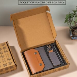 CANVAS & VEGAN LEATHER NOTBOOK SET POCKET ORGANIZER GIFT BOX - PRO