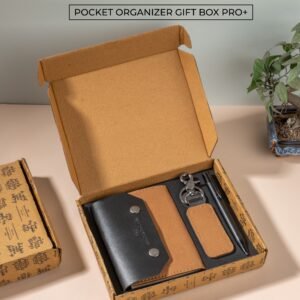 CANVAS & VEGAN LEATHER NOTBOOK SET POCKET ORGANIZER GIFT BOX - PRO