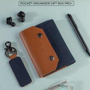 CANVAS & VEGAN LEATHER NOTBOOK SET POCKET ORGANIZER GIFT BOX - PRO