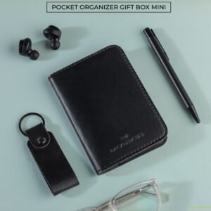 VEGAN LEATHER NOTBOOK SET POCKET ORGANIZER GIFT BOX MINI
