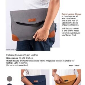 Canvas & Leatherette RETRO LAPTOP SLEEVE