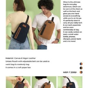 CANVAS & VEGAN LEATHER OLIVER CROSS BODY BAG
