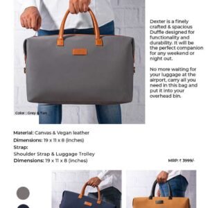 Canvas & Vegan Leather DEXTER DUFFLE BAG