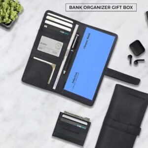 Vegan Leather Passport Organizer Set BANK ORGANIZER GIFT BOX