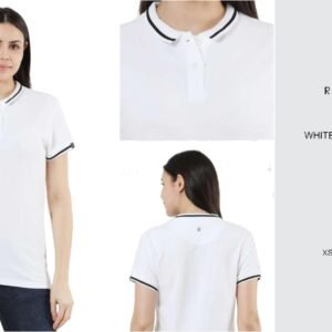 POLO TEE WITH TIPPING WHITE WITH BLACK TIPPING REGULAR FIT UNISEX TEE