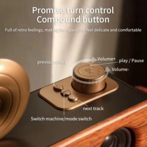 Wood Speaker Vintage Loudspeaker Support TF FM Radio Music Aux Subwoofer Classic Sound Box